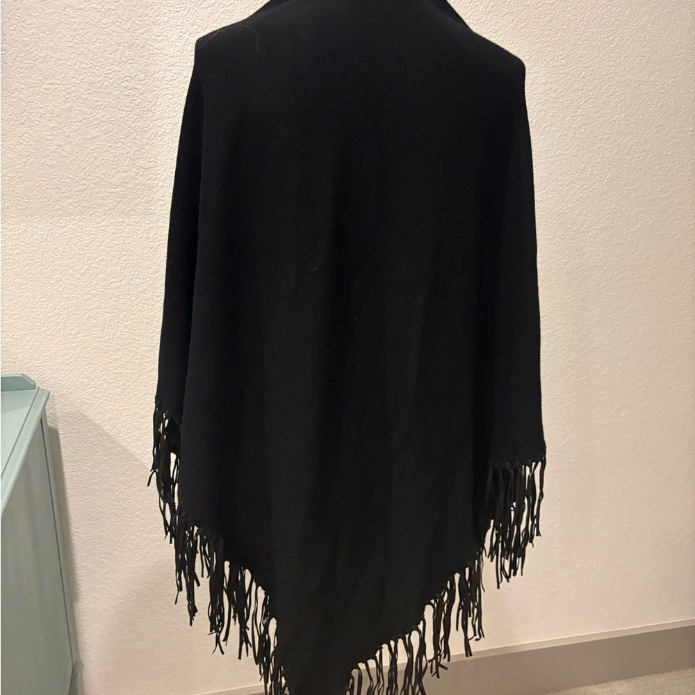 Source Unknown Black Fringe Shawl